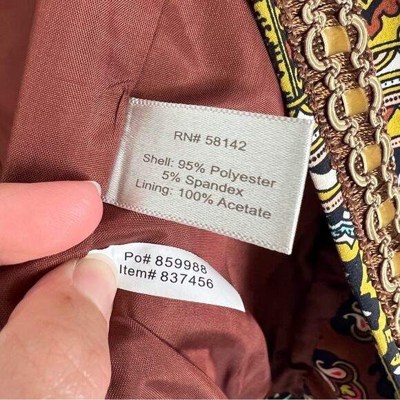 Muse for Boston Proper | Multi Colored Pattern Boho Blazer Festival Jacket 2 - Picture 5 of 7